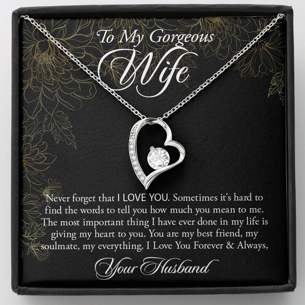To My Gorgeous Wife-"My Heart Belongs to You" Forever Love Necklace