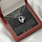To My Gorgeous Wife-"My Heart Belongs to You" Forever Love Necklace (mahogany box)