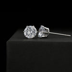 White Gold Dipped Clear Earrings
