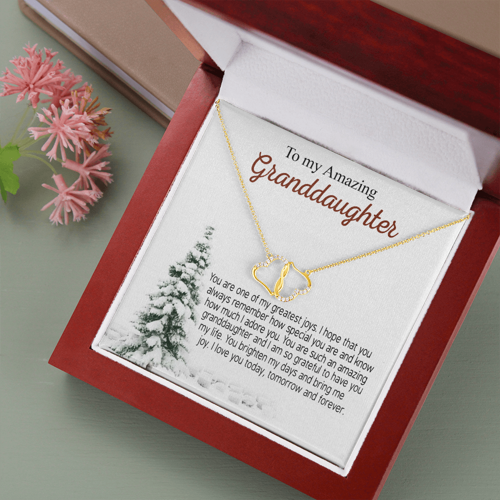 To My Amazing Granddaughter-"Greatest Joy" Everlasting Love Necklace