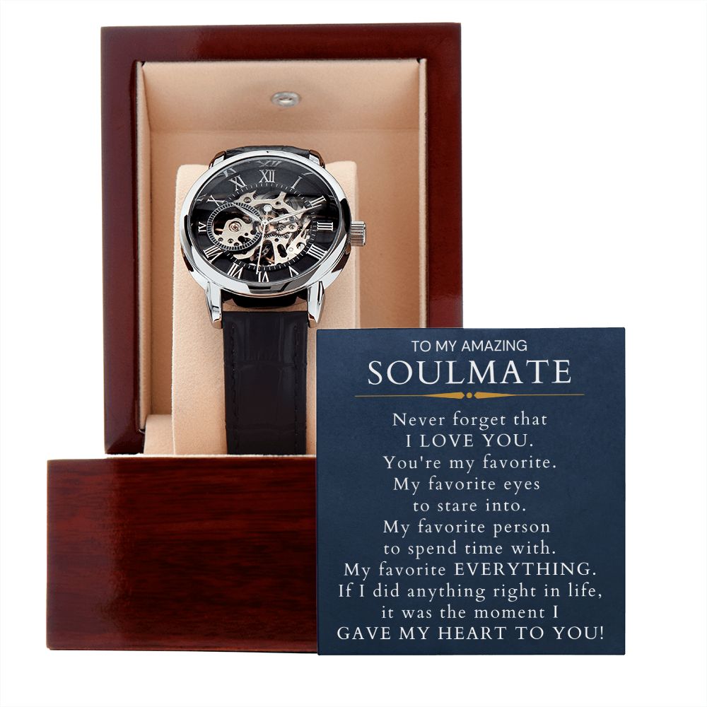 To My Soulmate-"My Heart Is Yours" Openwork Watch