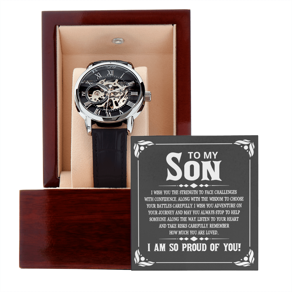 To My Son - "I Wish You Strength" Openwork Watch