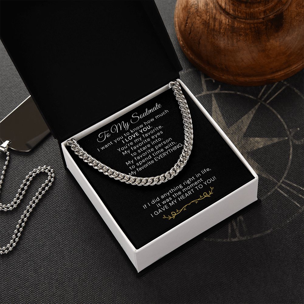 To My Soulmate-"My Heart is Yours" Link Chain