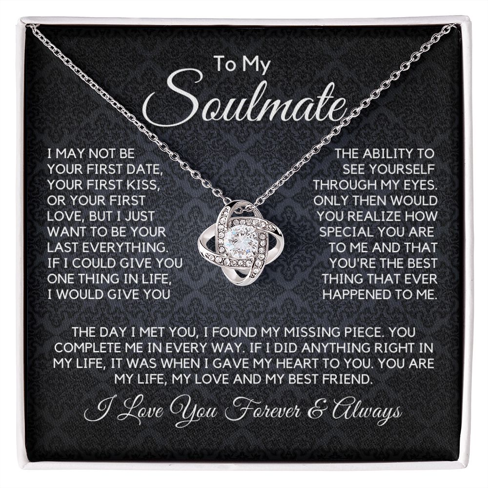 To My Soulmate-"You Complete Me" Love Knot Necklace