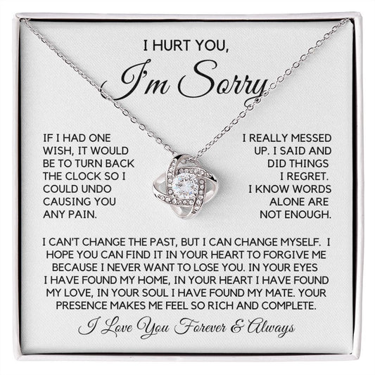 "I'm Sorry For Causing You Pain" Love Knot Necklace