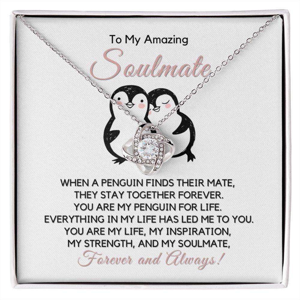 To My Soulmate-"You Are My Life" Love Knot Necklace