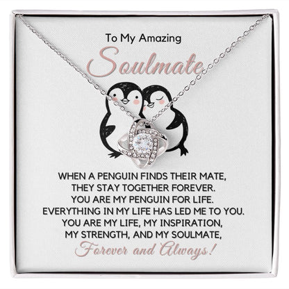 To My Soulmate-"You Are My Life" Love Knot Necklace