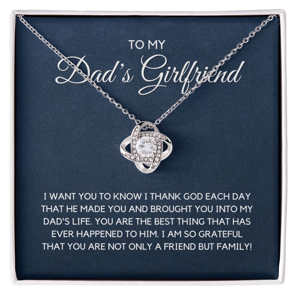 To My Dad's Girlfriend-"I Thank God For You" Love Knot Necklace