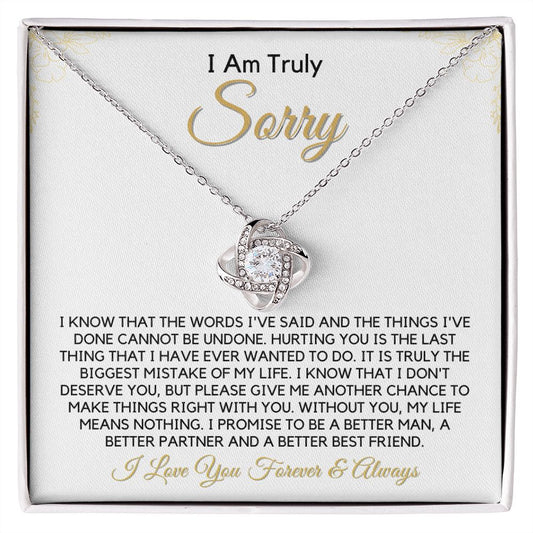 "I'm Sorry For Hurting You" Love Knot Necklace