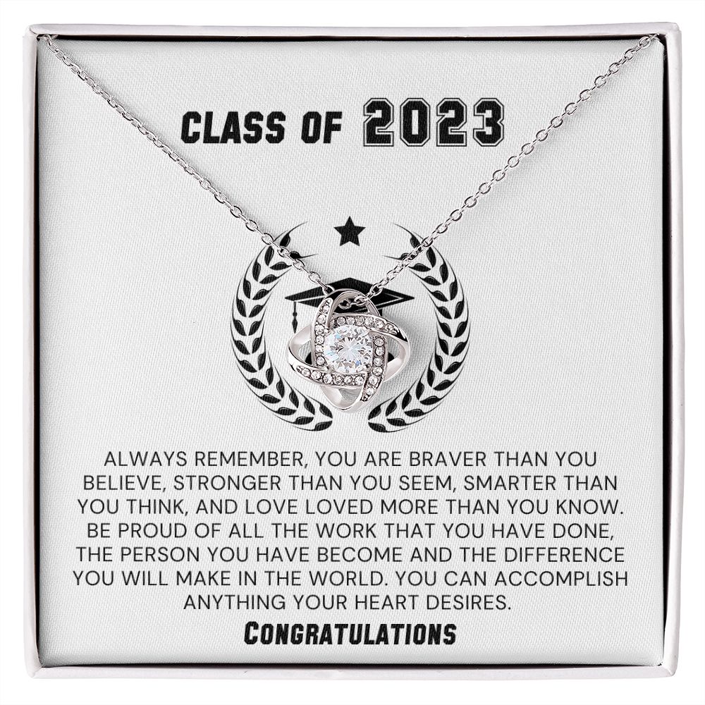 Class of 2023-"Always Remember" Love Knot Necklace