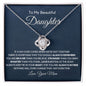 To My Daughter, From Mom-"Always Remember" Love Knot Necklace