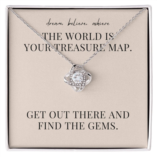 "Dream, Believe, Achieve" Love Knot Necklace