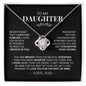 To My Daughter, Love Dad-"Straighten Your Crown" Love Knot Necklace