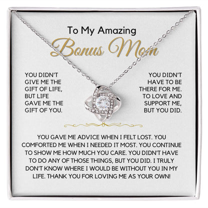 To My Bonus Mom-"Gift Of You" Love Knot Necklace