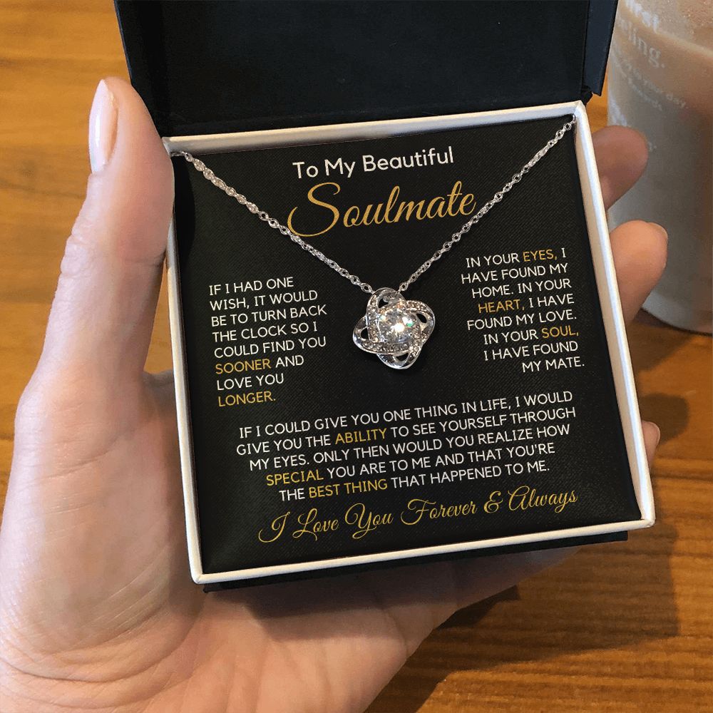 To My Soulmate-"Find You Sooner" Love Knot Necklace