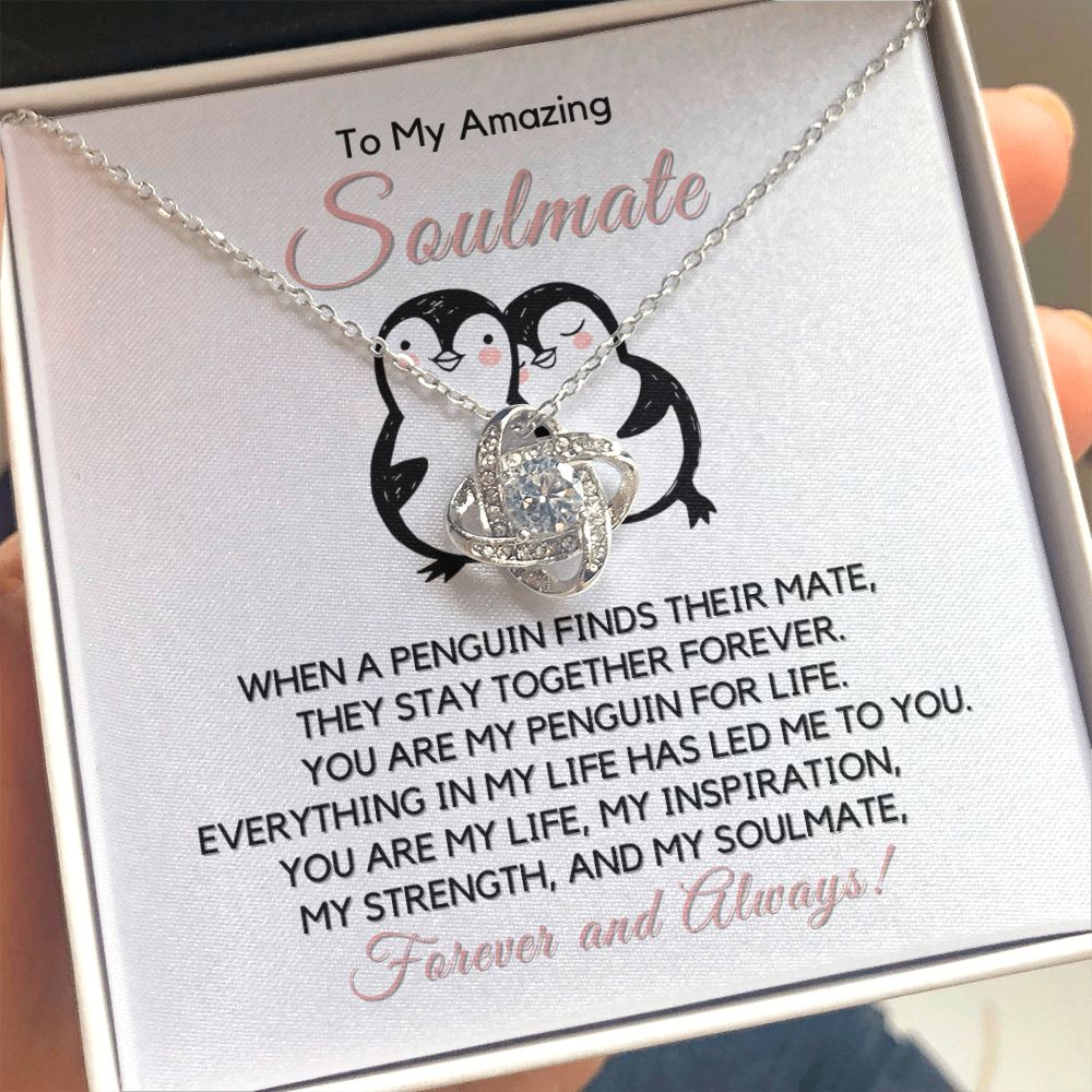 To My Soulmate-"You Are My Life" Love Knot Necklace