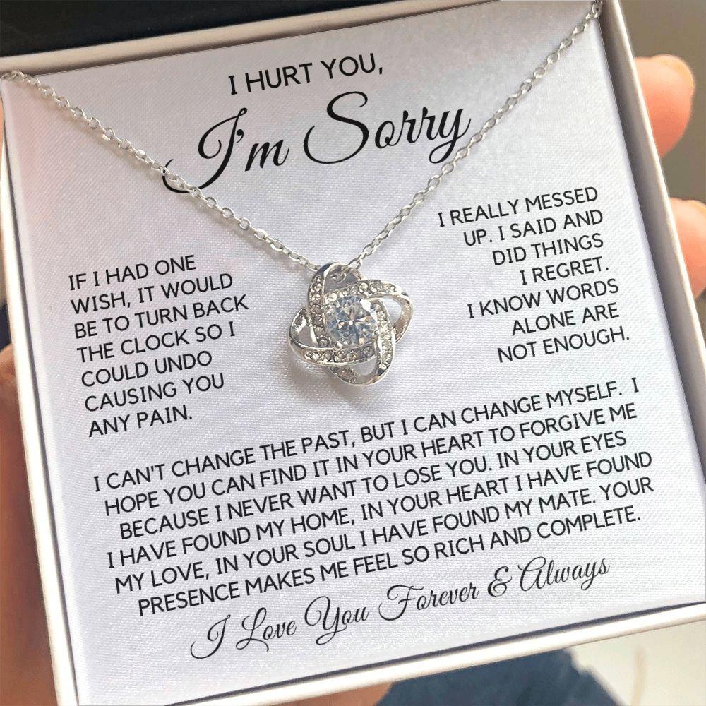"I'm Sorry For Causing You Pain" Love Knot Necklace