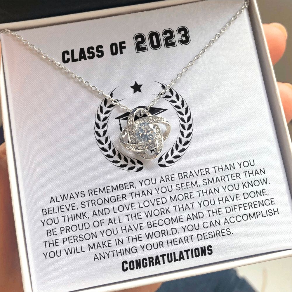 Class of 2023-"Always Remember" Love Knot Necklace