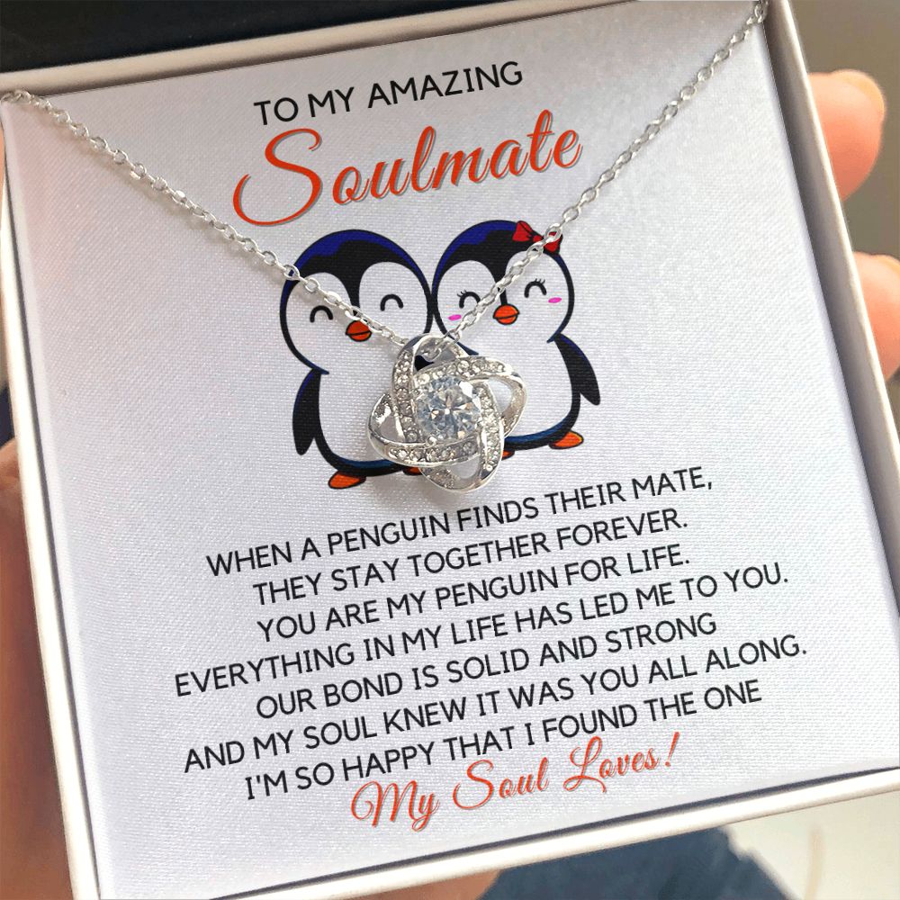 To My Soulmate-"Stay Together Forever" Love Knot Necklace