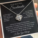 To My Soulmate-"Right In Life" Love Knot Necklace