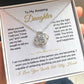 To My Daughter-"You Bring Me Joy" Love Knot Necklace