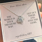 Congrats 2023-"Dream, Believe, Achieve" Love Knot Necklace