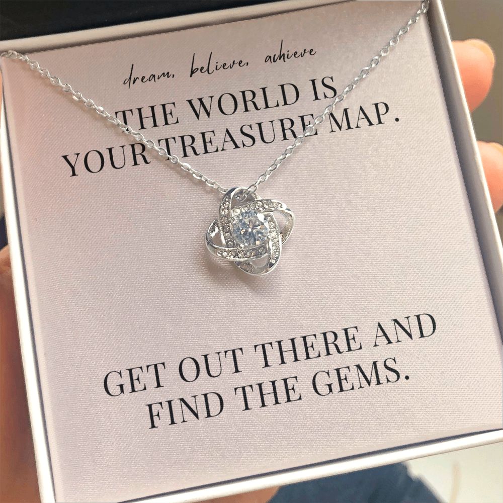 "Dream, Believe, Achieve" Love Knot Necklace