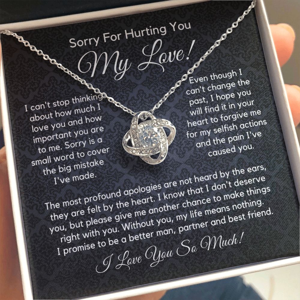 Sorry My Love-"Forgive Me" Love Knot Necklace