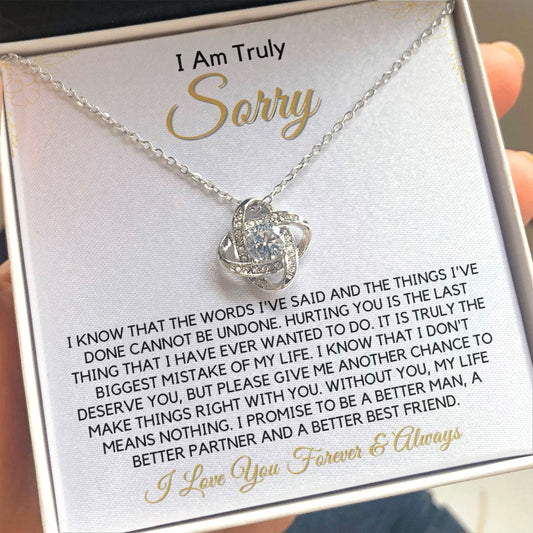 "I'm Sorry For Hurting You" Love Knot Necklace