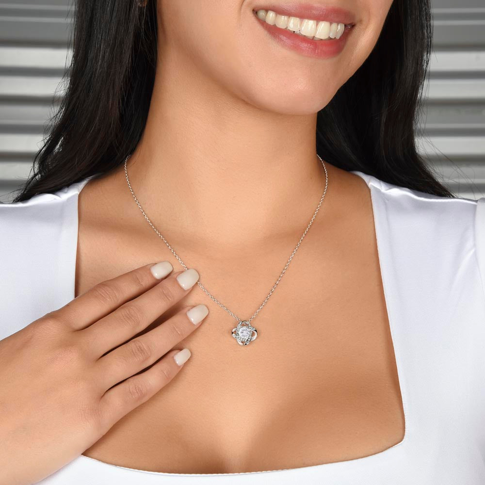 To My Daughter, From Mom-"You Are Never Alone" Love Knot Necklace
