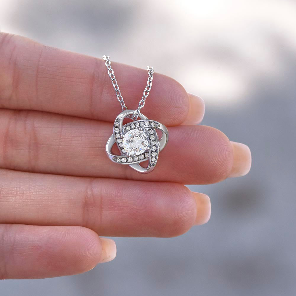 To My Daughter, From Mom-"You Are Never Alone" Love Knot Necklace