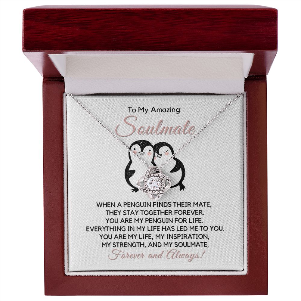 To My Soulmate-"You Are My Life" Love Knot Necklace