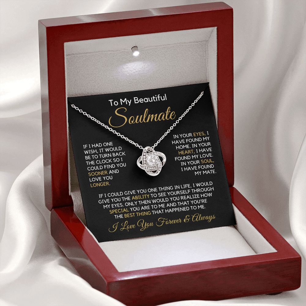To My Soulmate-"Find You Sooner" Love Knot Necklace