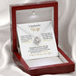 To My Wife-"I Can't Live Without My Queen" Love Knot Necklace