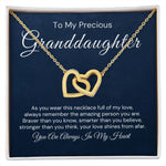 To My Granddaughter-Full of Love-Interlocking Hearts Necklace