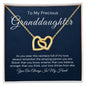 To My Granddaughter-Full of Love-Interlocking Hearts Necklace