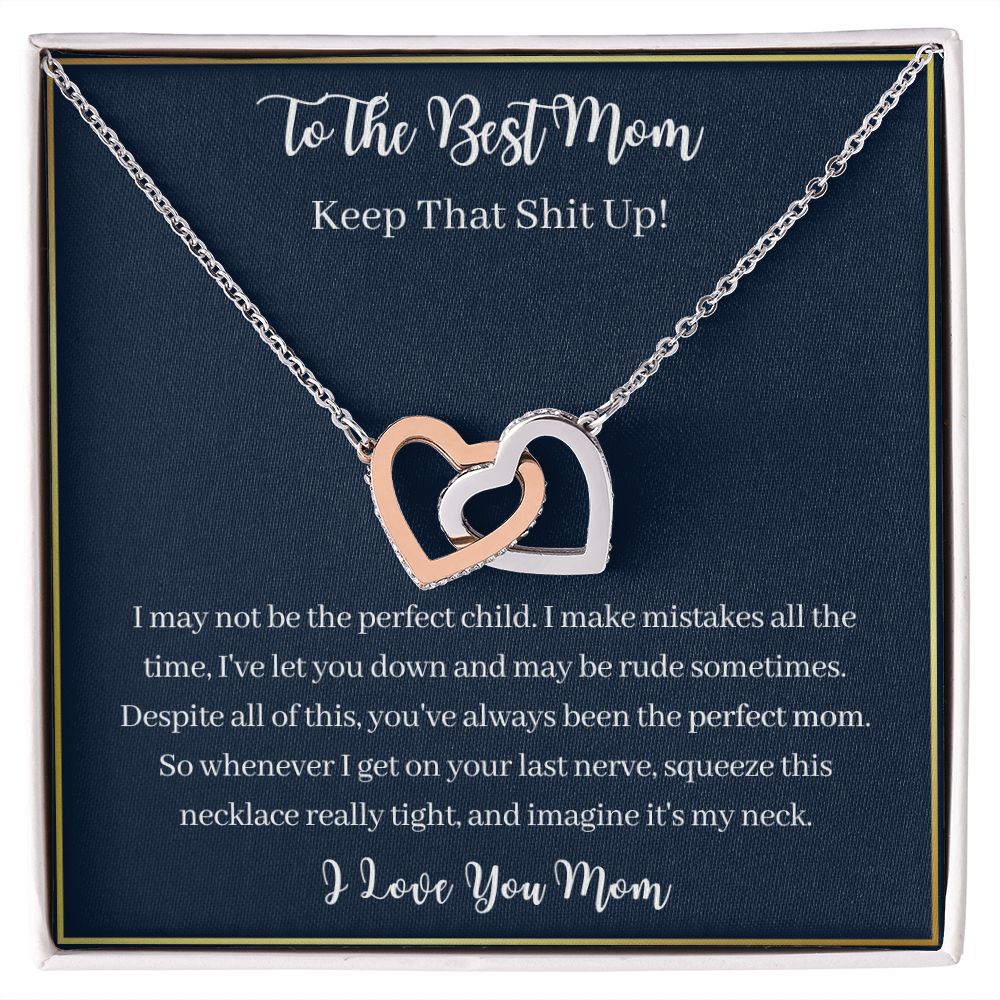 To The Best Mom-"I Love You" Hearts Necklace