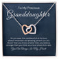 To My Granddaughter-Full of Love-Interlocking Hearts Necklace