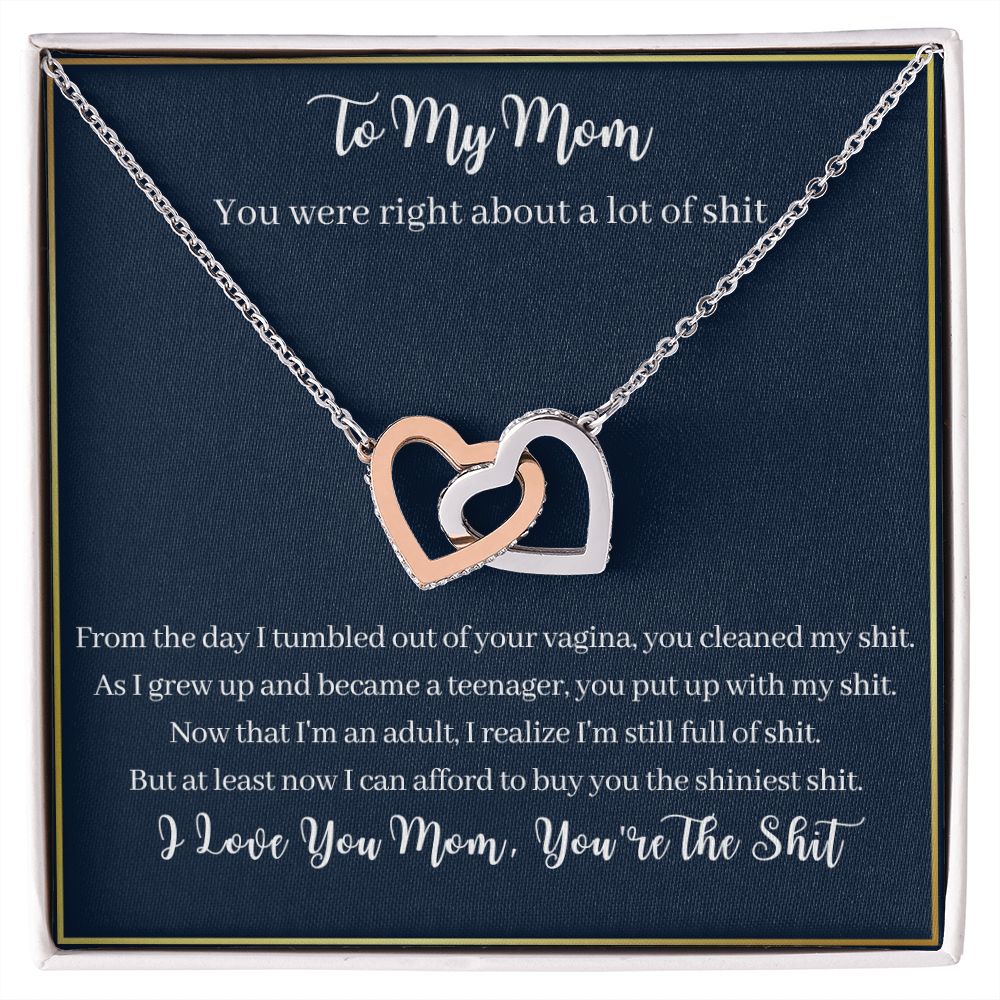 To My Mom-"I Love You" Hearts Necklace