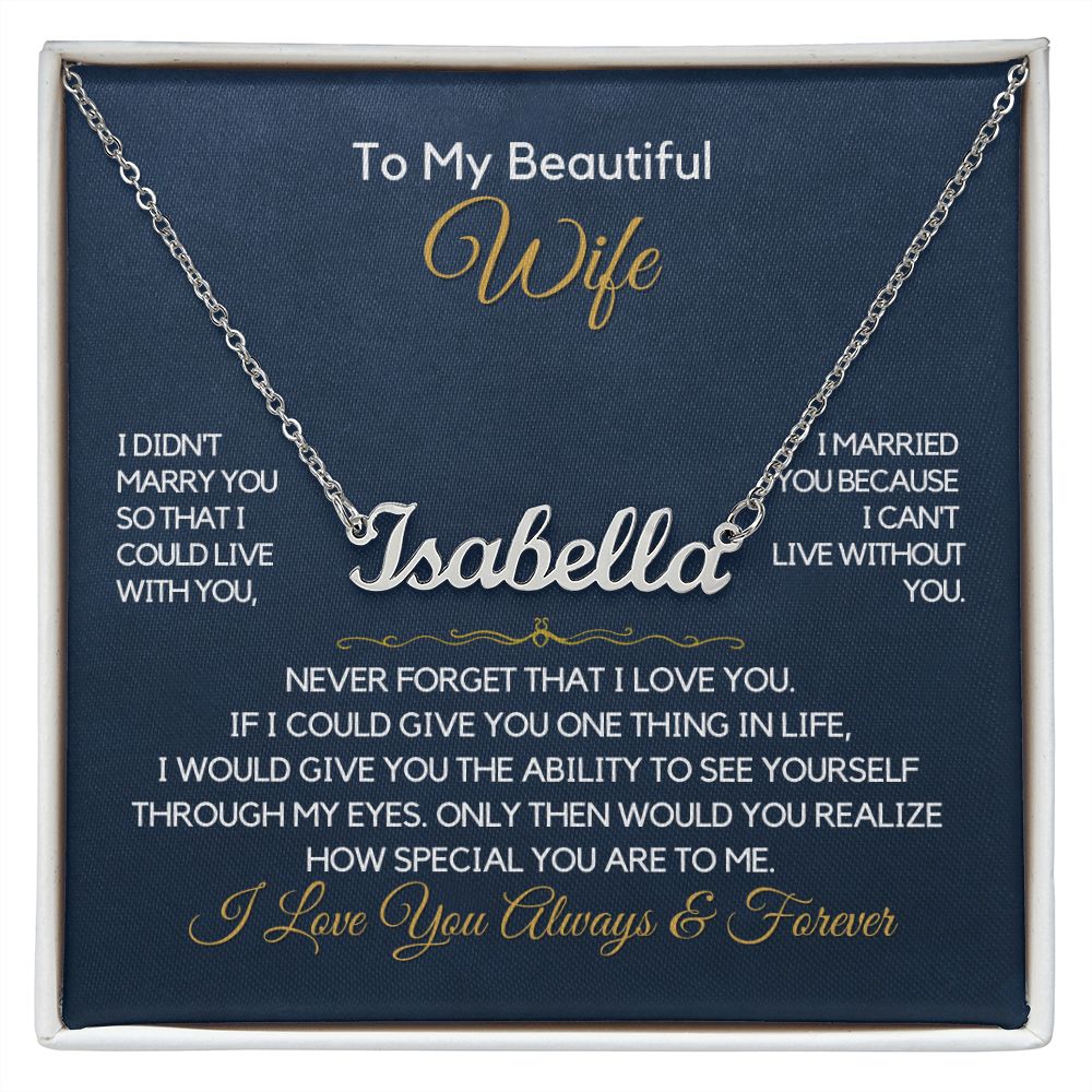 To My Wife-"You Are Special" Personalized Name Necklace