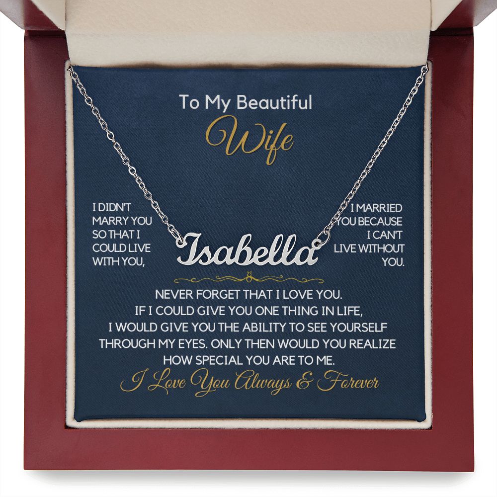 To My Wife-"You Are Special" Personalized Name Necklace
