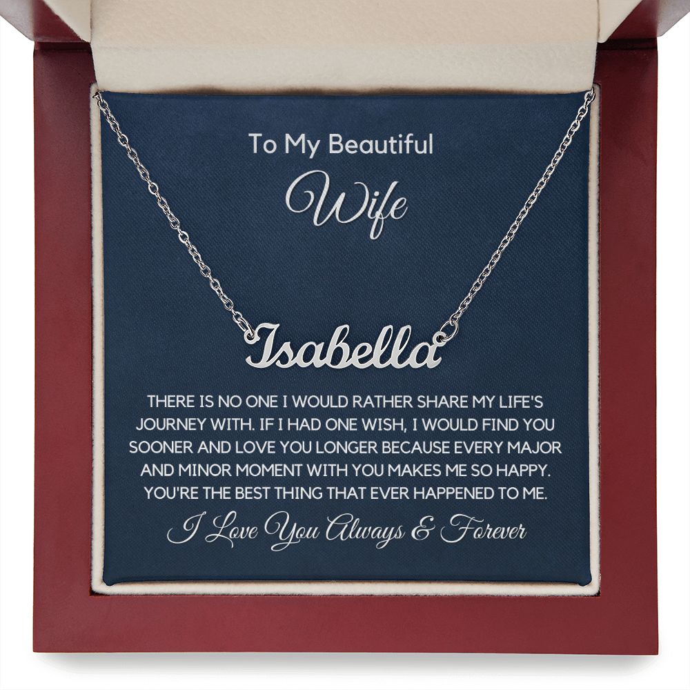 To My Wife-"Moments With You" Personalized Name Necklace