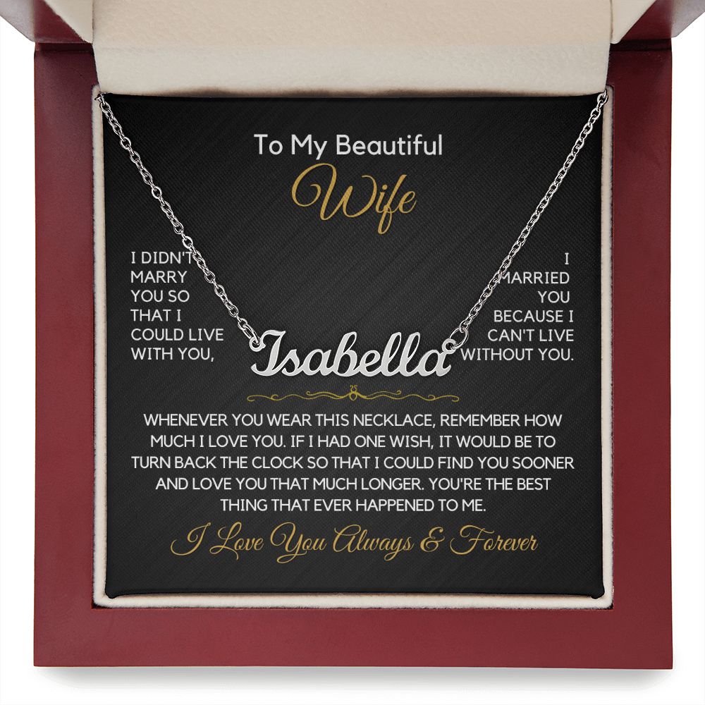 To My Wife-"My One Wish" Personalized Name Necklace