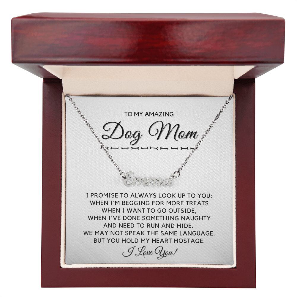 To My Dog Mom-"My Promise" Personalized Name Necklace