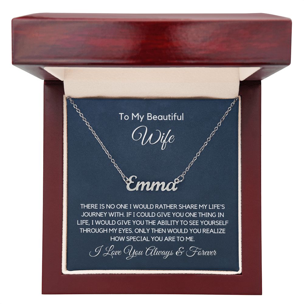 To My Wife-"My Journey With You" Personalized Name Necklace