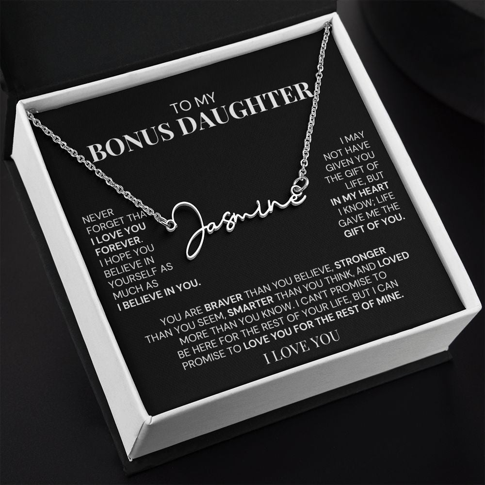To My Bonus Daughter-"Love You Forever" Signature Necklace