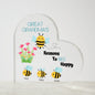 Great Grandma's Reasons To Bee Happy-Heart Plaque