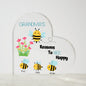 Grandma's Reasons To Bee Happy-Heart Plaque