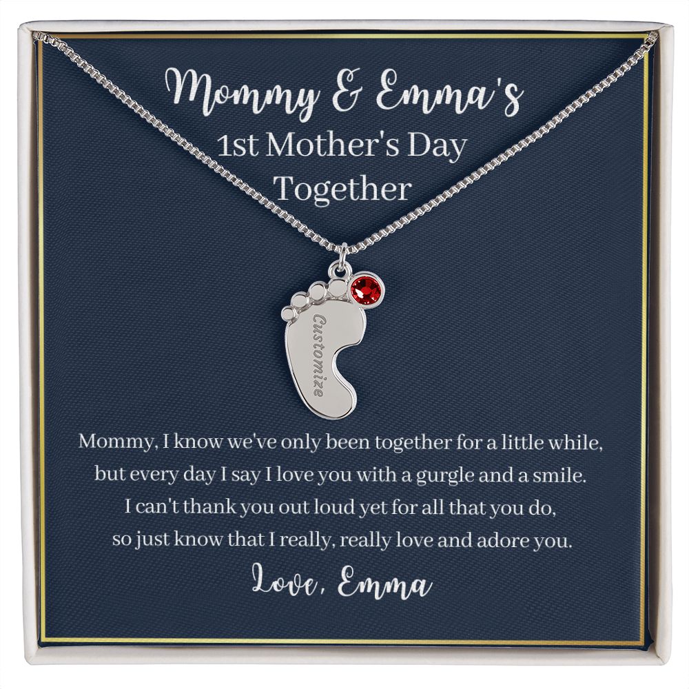 Mommy and Baby's First Mother's Day Together-Baby Feet Necklace