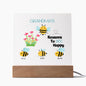 Grandma's Reasons To Bee Happy-Square Plaque